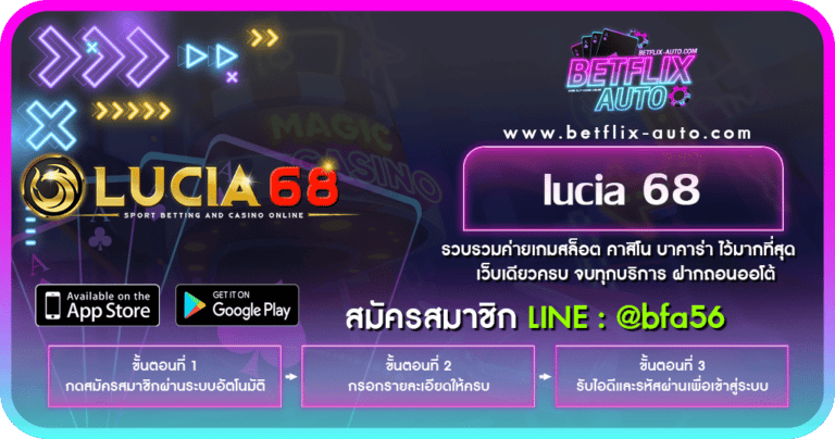 lucia 68 เว็บเกมสล็อตชั้นนำ เล่นเกมได้ทุกเกม รวมเกมพนันออนไลน์ที่ดีที่สุด
